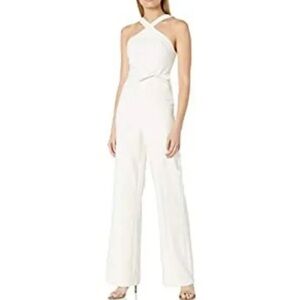 LIKELY CREAM HALTER JUMPSUIT SIZE 4